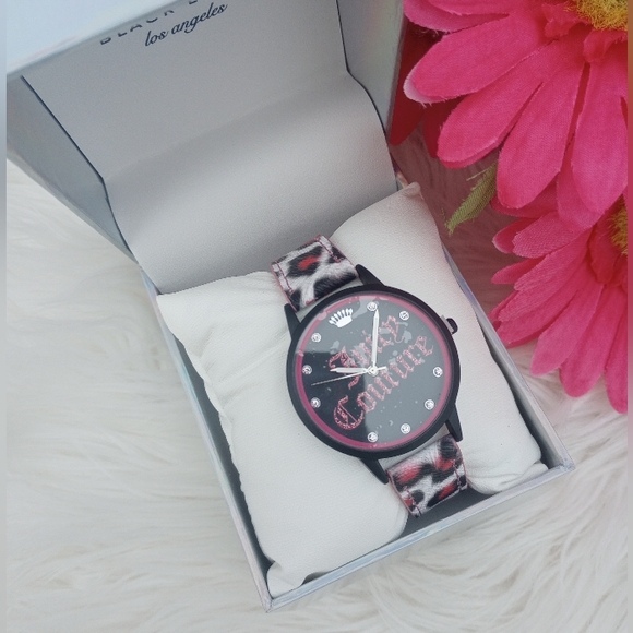 Juicy Couture Pink and Black Leopard Print Watch - Picture 2 of 7